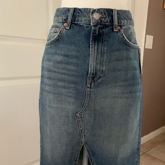 FREE PEOPLE Suzanne cotton denim midi skirt - Picture 8 of 8